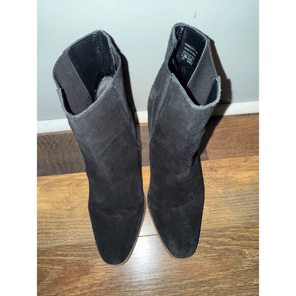 Mango Black Suede Block Heel Ankle Boots Booties Size 6.5 37 - Picture 7 of 13